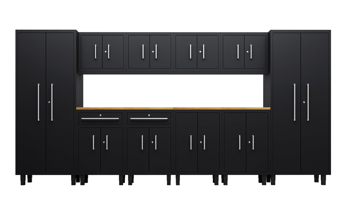 Core Plus Series 12pc Cabinet Set with Base, Split Cabinets, Wall Cabinets and 30" Lockers