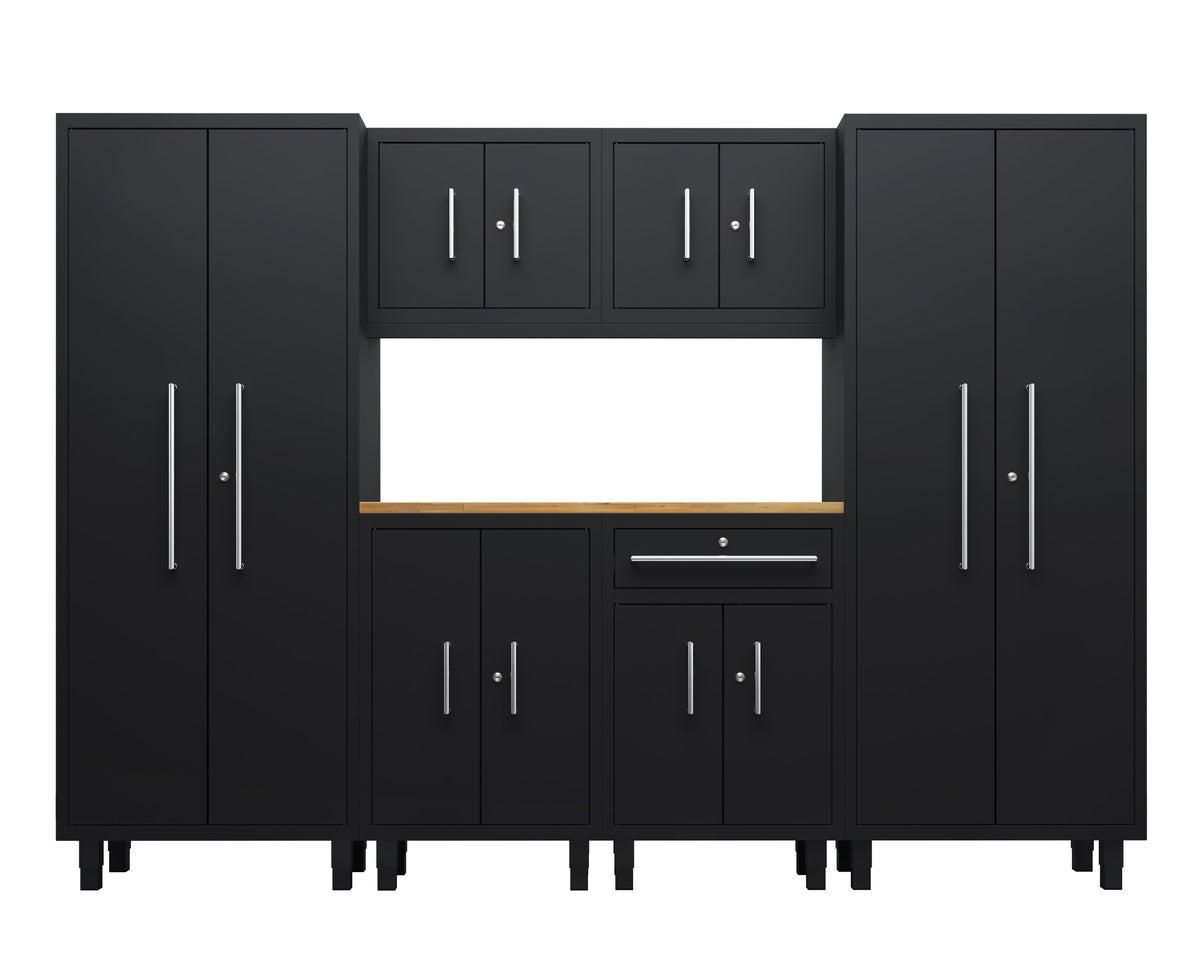 Core Plus Series 7pc Cabinet Set with Base, Split, Wall Cabinets and 30" Lockers
