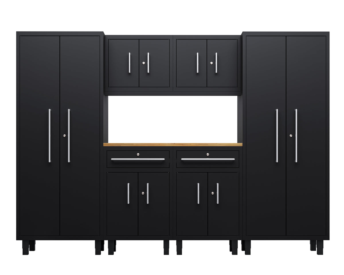 Core Plus Series 7pc Cabinet Set with Split Cabinets, Wall Cabinets and 30" Lockers