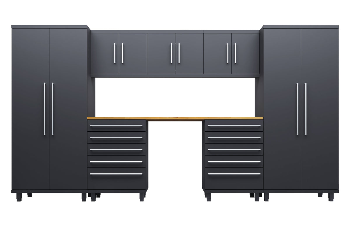 Prestige Series 8pc Cabinets Set with Tool Drawers, Wall Cabinets and 36" Lockers