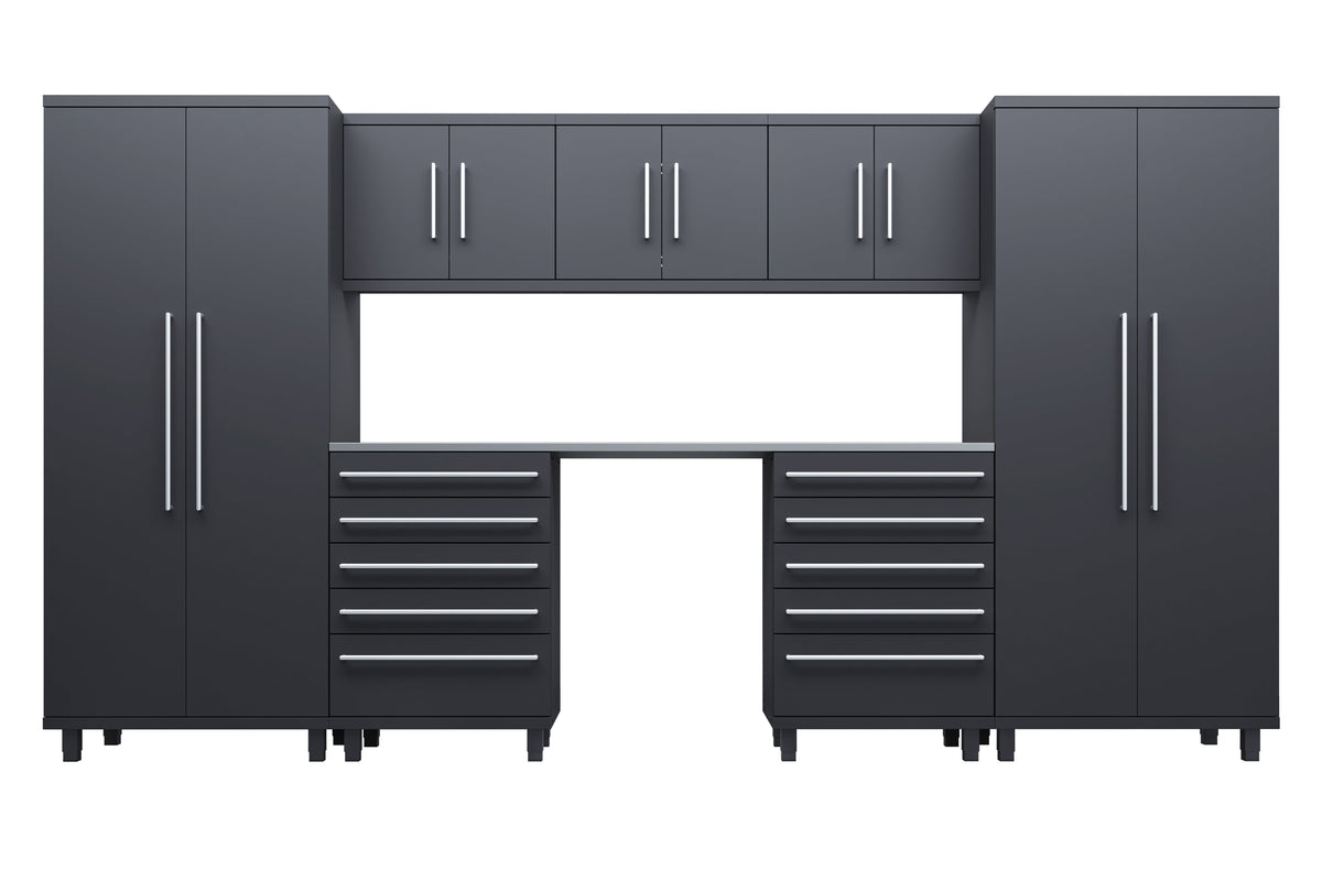 Prestige Series 8pc Cabinets Set with Tool Drawers, Wall Cabinets and 36" Lockers