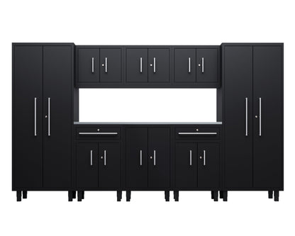 Core Plus Series 9pc Cabinet Set with Base, 2 Split Cabinets, Wall Cabinets and 30" Lockers