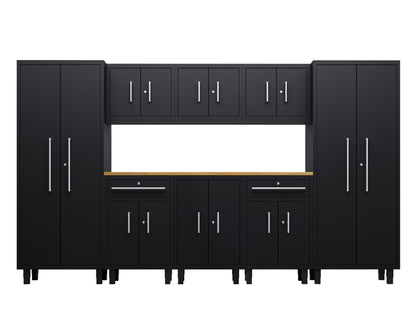 Core Plus Series 9pc Cabinet Set with Base, 2 Split Cabinets, Wall Cabinets and 30" Lockers
