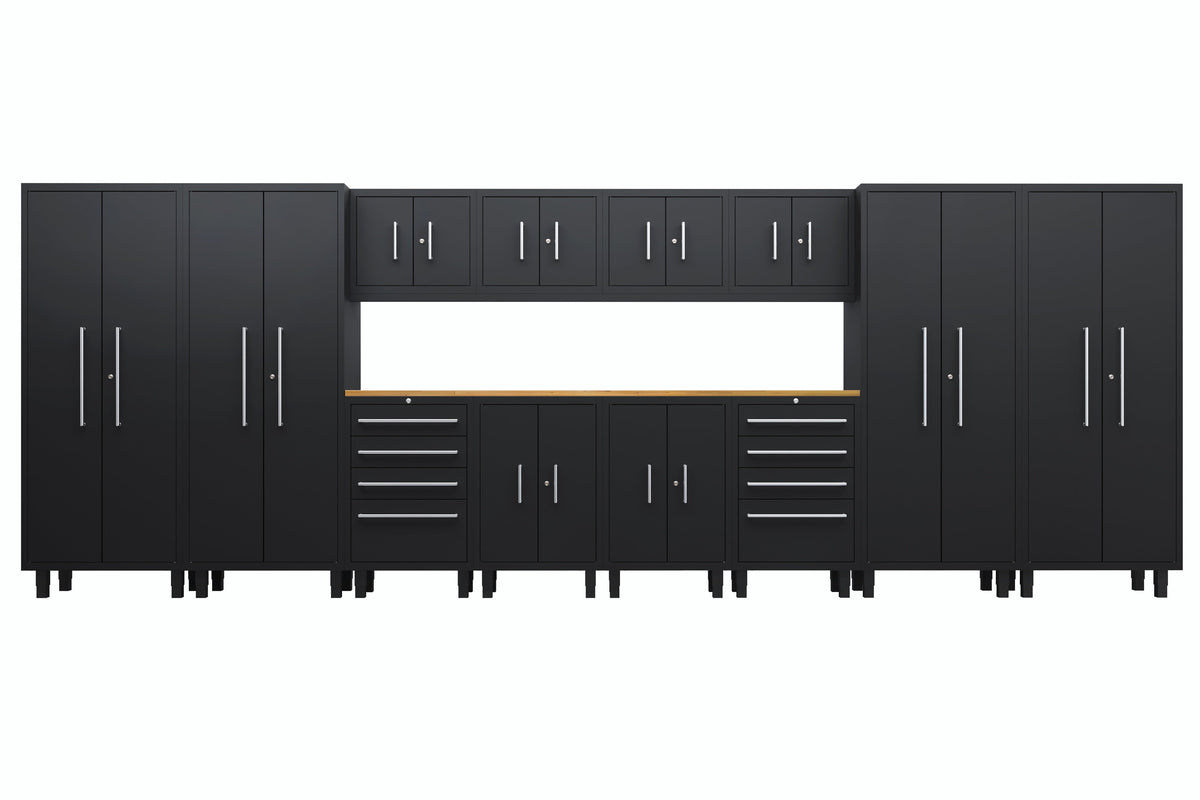 Core Plus Series 14pc Cabinet Set with Base, Tool Drawers, Wall Cabinets and 30" Lockers