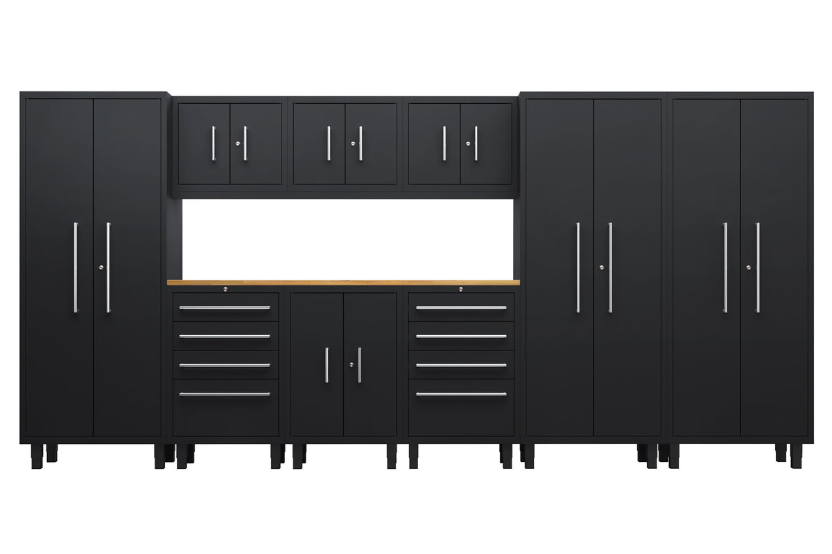 Core Plus Series 10pc cabinet set with Base, Tool Drawers, Wall and 30" Locker Cabinets