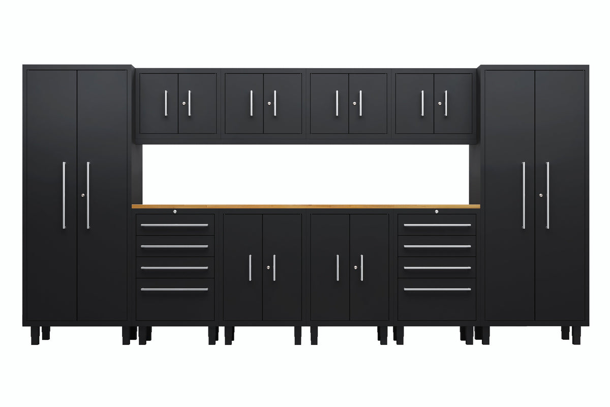 Core Plus Series 12pc Cabinet Set with Base, Tool Drawers, Wall Cabinets and 30" Lockers