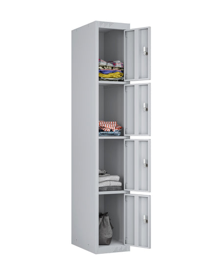 KDK Single Unit Locker 4-Tier Flat Pack - Add on Unit