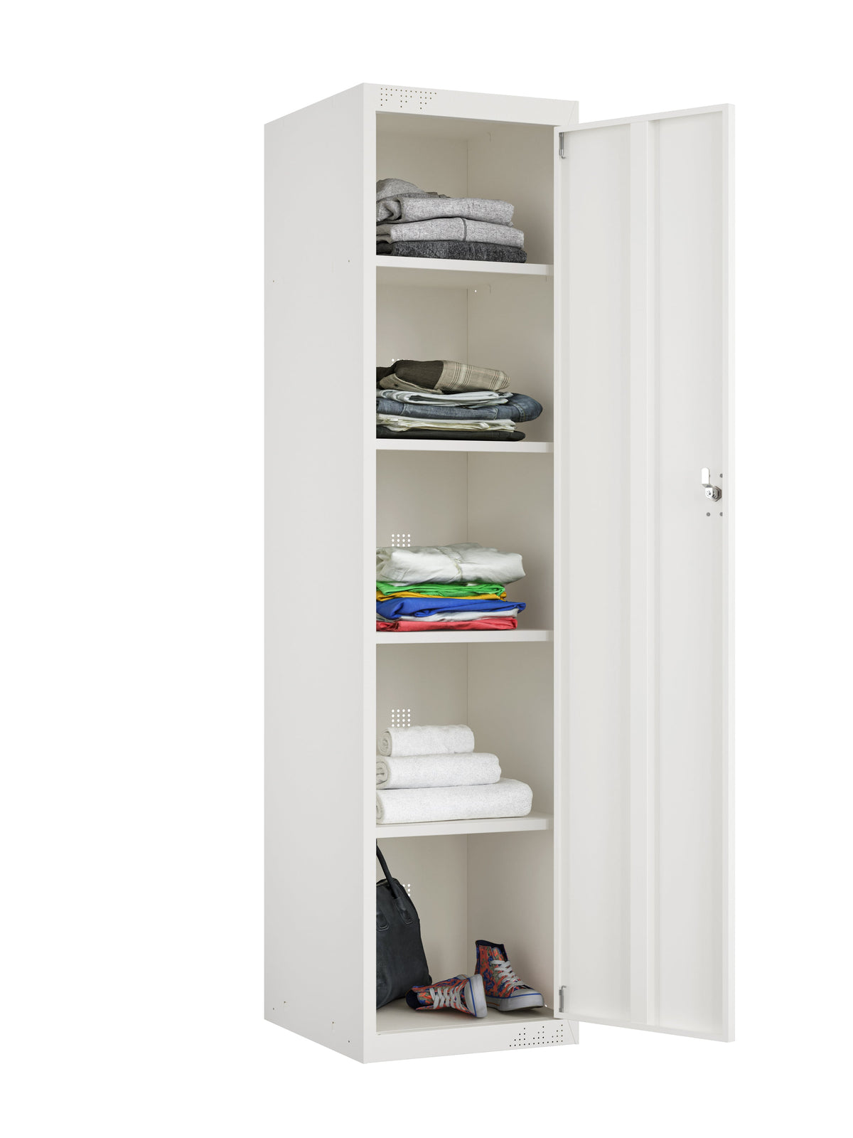 KDS Metal Storage Cabinet with 4 Adjustable Shelves and Cylinder Lock