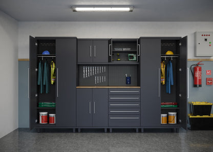 Prestige Series 8pc Cabinets Set with Tool Drawers, Wall Cabinets and 36" Lockers