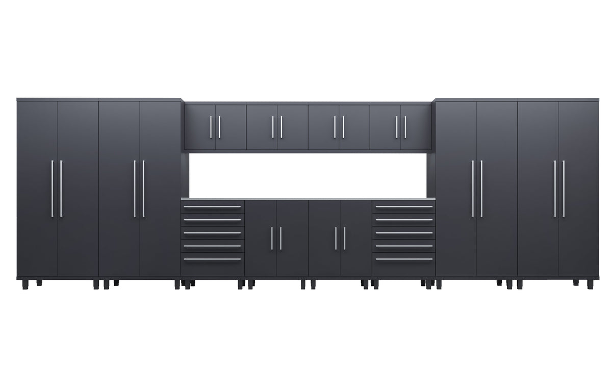 Prestige Series 14pc Cabinet Set with Base, Tool Drawers, Wall Cabinets and 36" Lockers