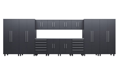 Prestige Series 14pc Cabinet Set with Base, Tool Drawers, Wall Cabinets and 36" Lockers