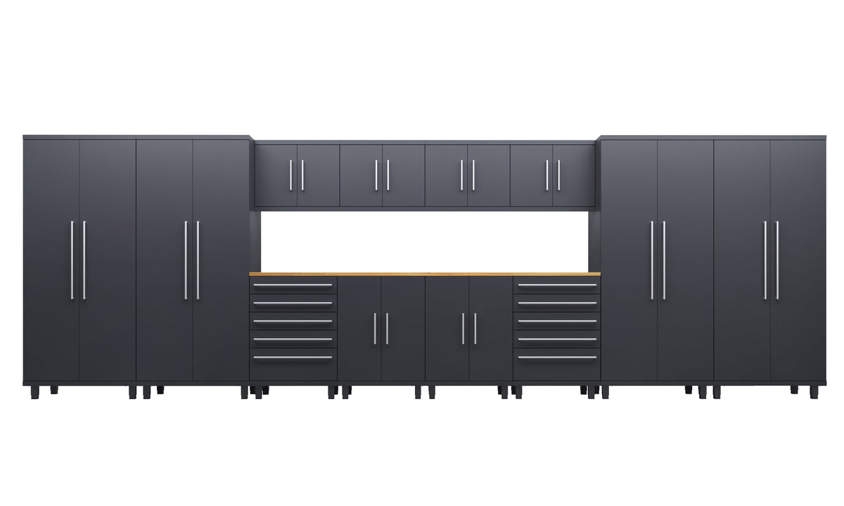 Prestige Series 14pc Cabinet Set with Base, Tool Drawers, Wall Cabinets and 36" Lockers