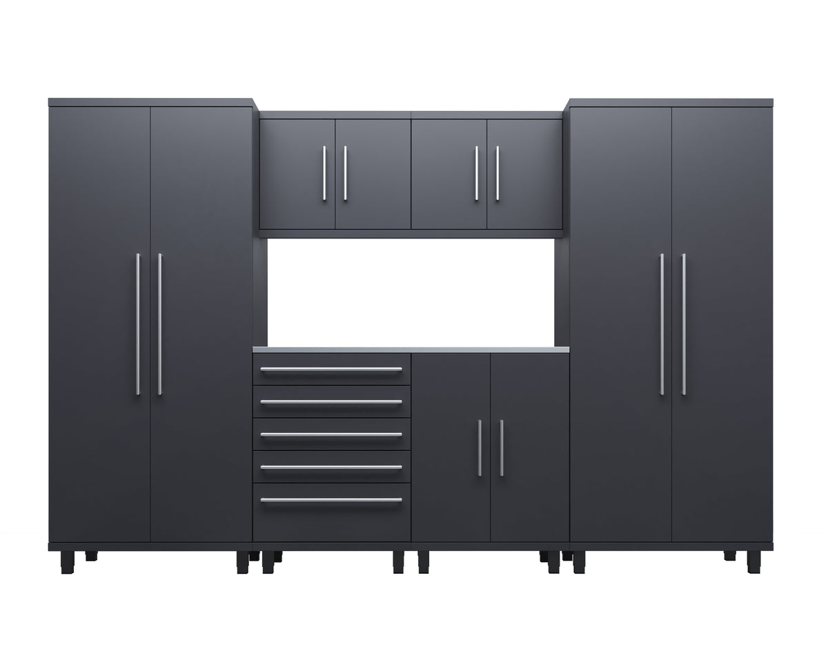 Prestige Series 7pc Cabinet Set with Base, Tool Drawers, Wall Cabinets and 36" Lockers