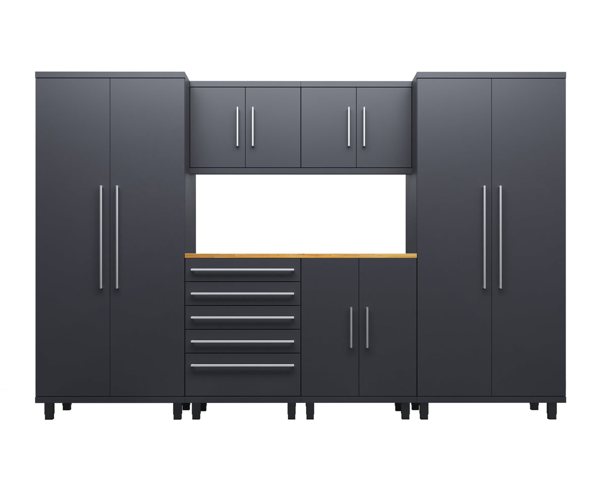 Prestige Series 7pc Cabinet Set with Base, Tool Drawers, Wall Cabinets and 36" Lockers