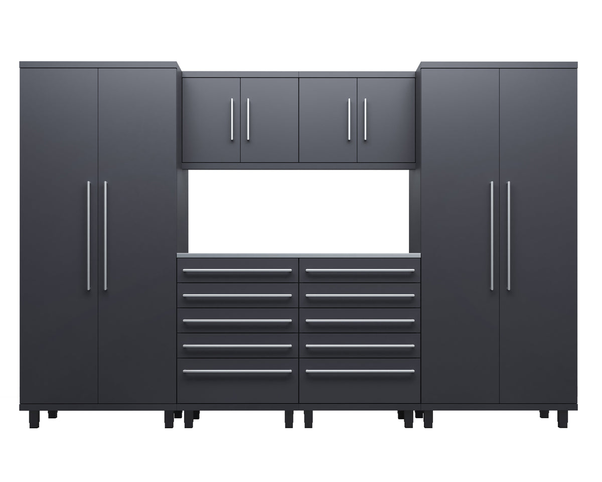 Prestige Series 7pc Cabinet Set with Tool Drawers, Wall Cabinets and 36" Lockers