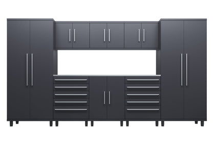 Prestige Series 9pc Cabinet Set with Base, Tool Drawers, Wall Cabinets and 36" Lockers
