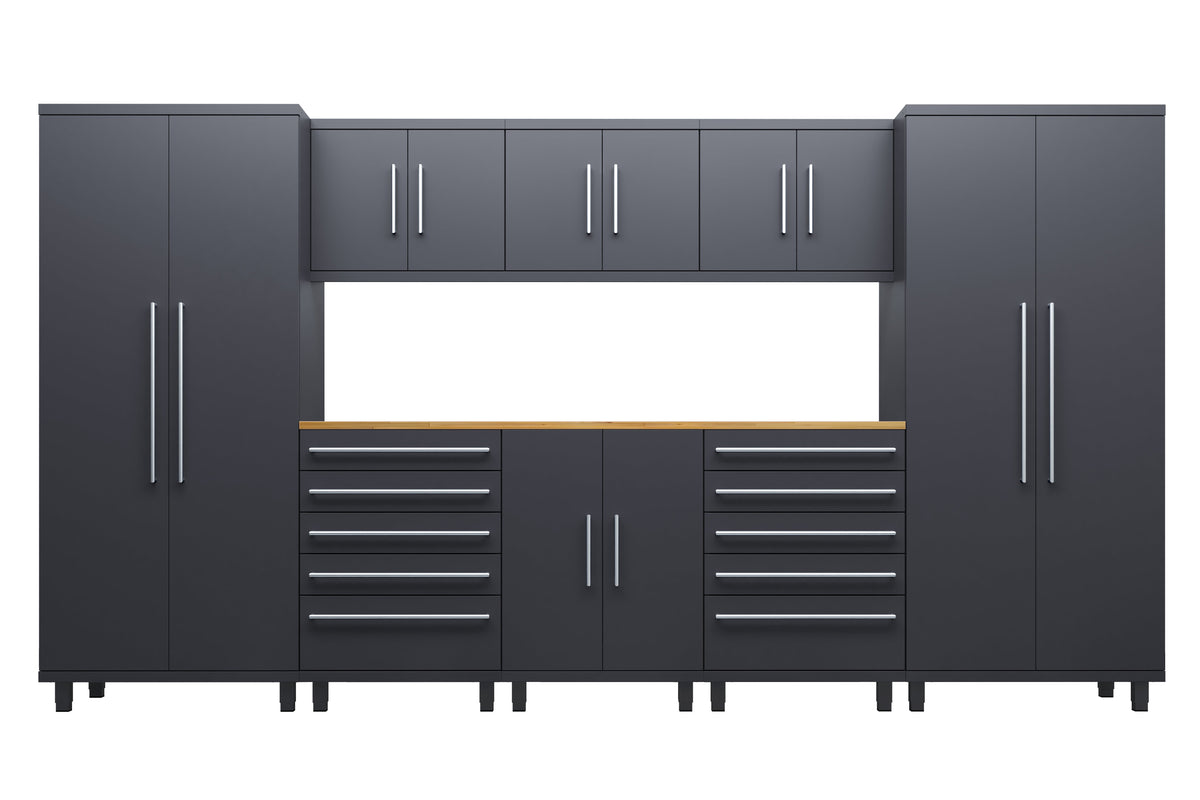 Prestige Series 9pc Cabinet Set with Base, Tool Drawers, Wall Cabinets and 36" Lockers