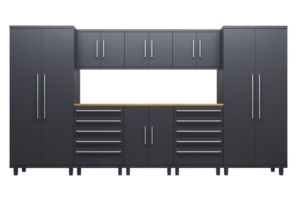 Prestige Series 9pc Cabinet Set with Base, Tool Drawers, Wall Cabinets and 36" Lockers