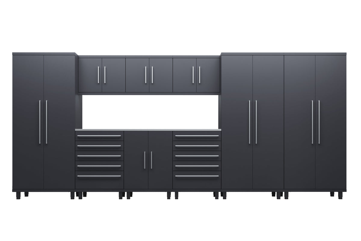 Prestige Series 10pc Cabinet Set with Base, Tool Drawers, Wall Cabinets and 36" Lockers