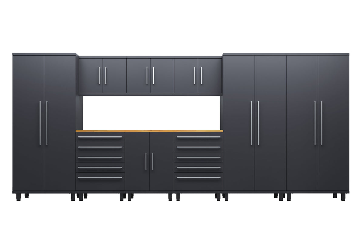 Prestige Series 10pc Cabinet Set with Base, Tool Drawers, Wall Cabinets and 36" Lockers