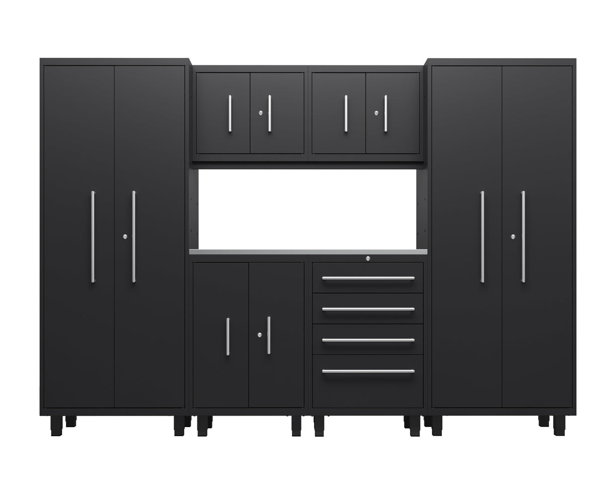 Core Plus Series 7pc Cabinet Set with Base, Tool Drawers, Wall Cabinets and 30" Lockers