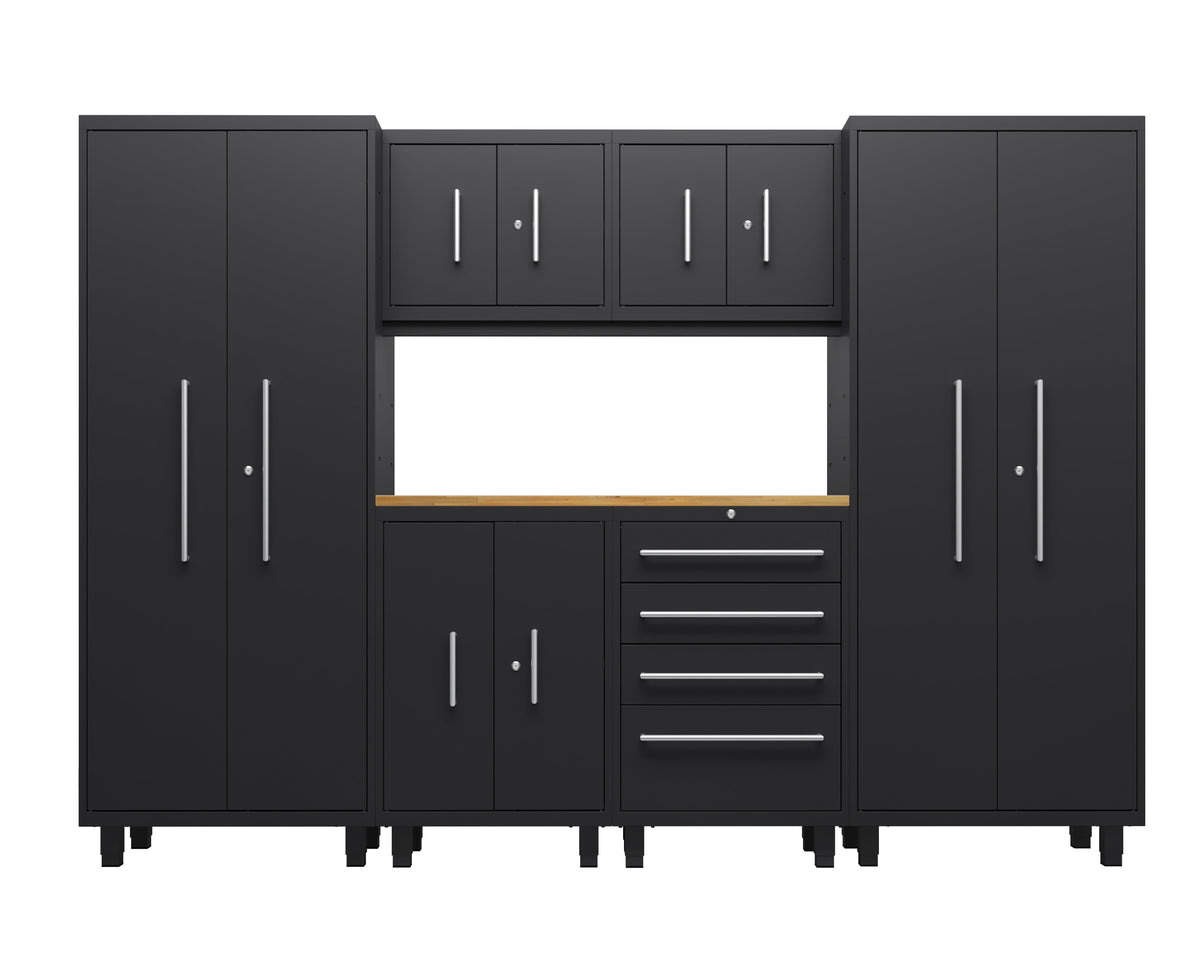 Core Plus Series 7pc Cabinet Set with Base, Tool Drawers, Wall Cabinets and 30" Lockers