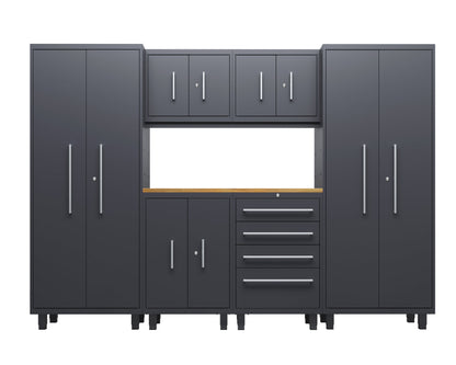 Core Plus Series 7pc Cabinet Set with Base, Tool Drawers, Wall Cabinets and 30" Lockers
