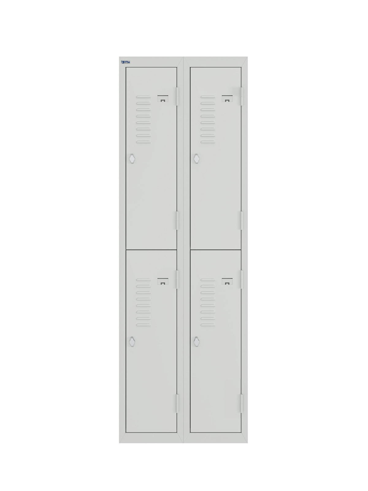 BDS Double Unit Locker 2 - Tier Flat Pack - Main (1) and Add-on (1) Unit - Light Gray