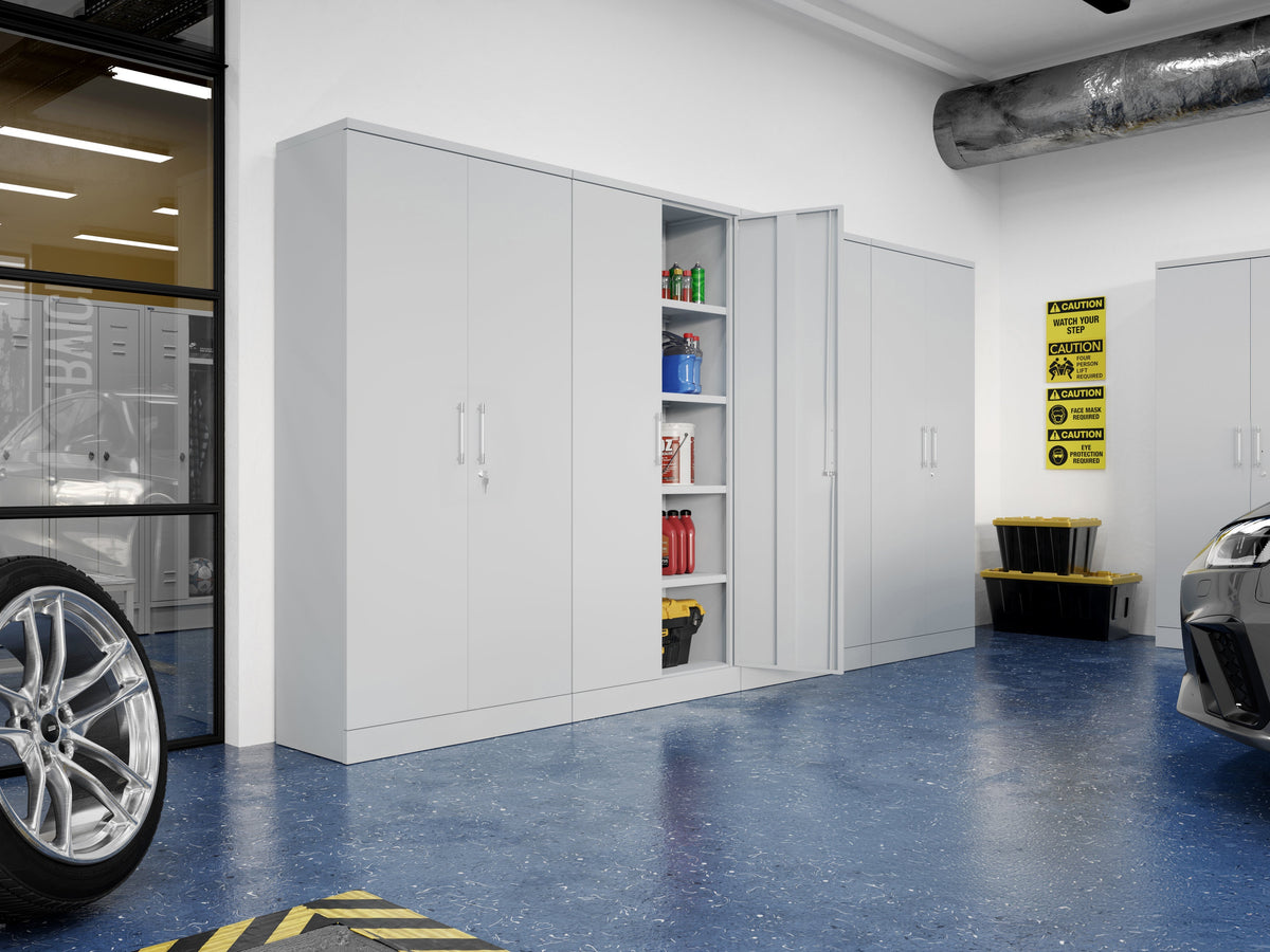 BDM Metal Storage Cabinet with Square Handle Lock and 4 Height Adjustable Shelves
