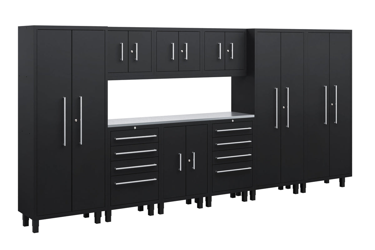 Core Plus Series 10pc cabinet set with Base, Tool Drawers, Wall and 30" Locker Cabinets