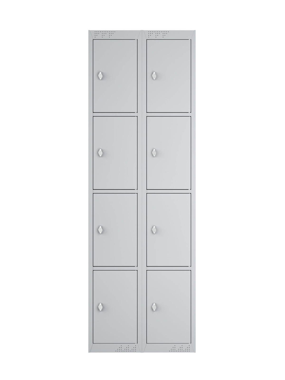 KDK Double Unit Locker 4-Tier Flat Pack - Main (1) and Add-on (1) Unit - Light Gray