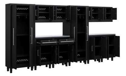 Core Plus Series 12pc Cabinet Set with Base, Split Cabinets, Wall Cabinets and 30" Lockers