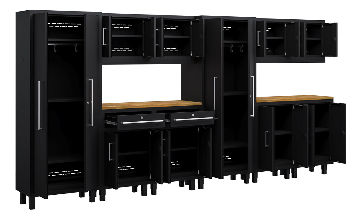 Core Plus Series 12pc Cabinet Set with Base, Split Cabinets, Wall Cabinets and 30" Lockers