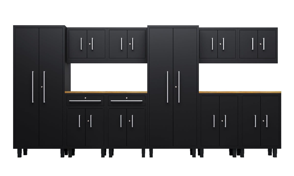 Core Plus Series 12pc Cabinet Set with Base, Split Cabinets, Wall Cabinets and 30" Lockers
