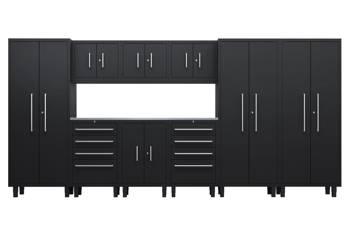 Core Plus Series 10pc cabinet set with Base, Tool Drawers, Wall and 30" Locker Cabinets
