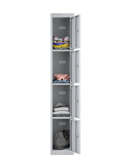 KDK Single Unit Locker 4-Tier Flat Pack - Add on Unit