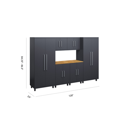 Prestige Series 7pc Cabinet Set with Base, Wall Cabinets and 36" Lockers