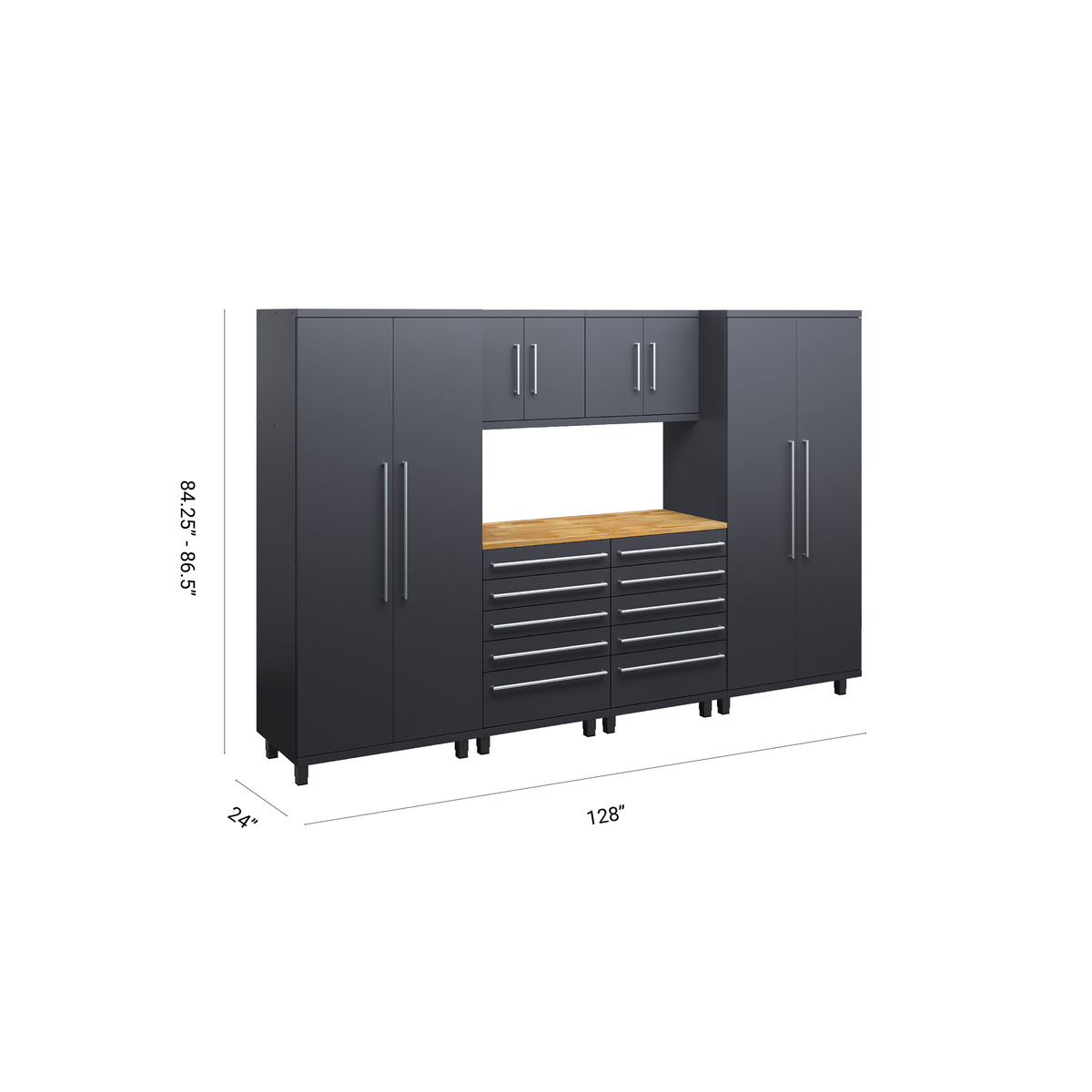 Prestige Series 7pc Cabinet Set with Tool Drawers, Wall Cabinets and 36" Lockers
