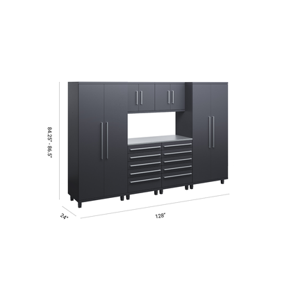 Prestige Series 7pc Cabinet Set with Tool Drawers, Wall Cabinets and 36" Lockers