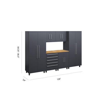 Prestige Series 7pc Cabinet Set with Base, Tool Drawers, Wall Cabinets and 36" Lockers