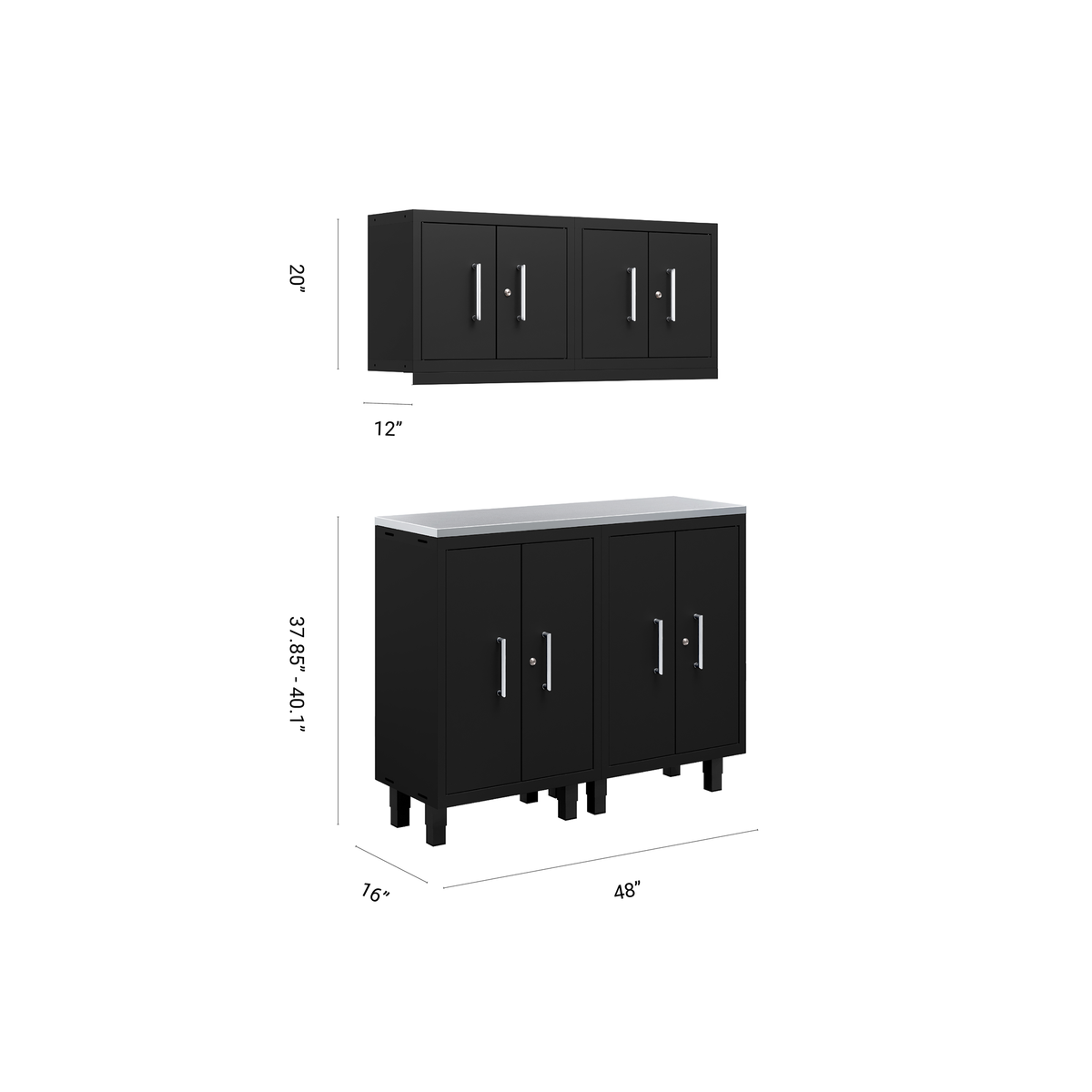 Core Plus Series 5pc Cabinet Set with Base and Wall Cabinets