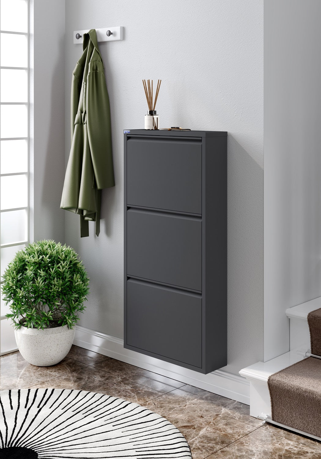 3 Door Metal Shoe Cabinet - AYK