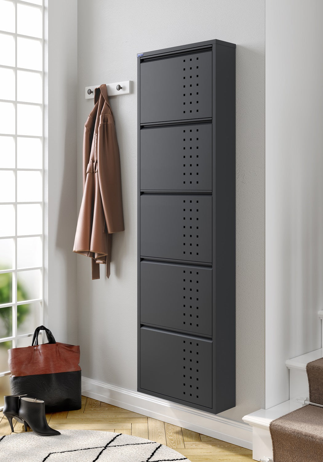 5 Door Metal Shoe Cabinet With Front Ventilation - AYK