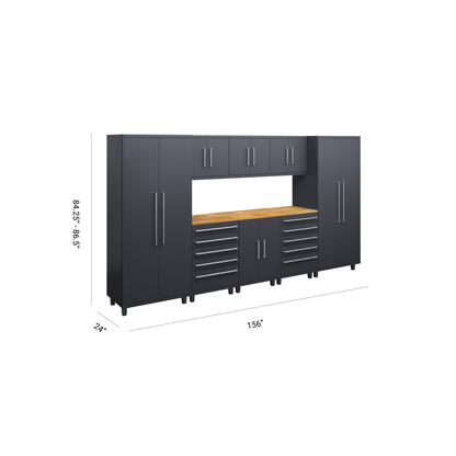 Prestige Series 9pc Cabinet Set with Base, Tool Drawers, Wall Cabinets and 36" Lockers