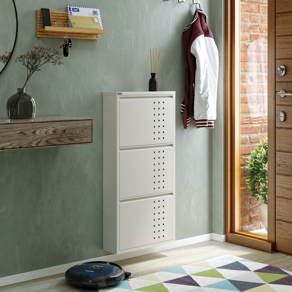 3 Door Metal Shoe Cabinet With Front Ventilation - AYK