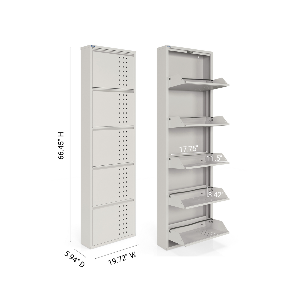 5 Door Metal Shoe Cabinet With Front Ventilation - AYK