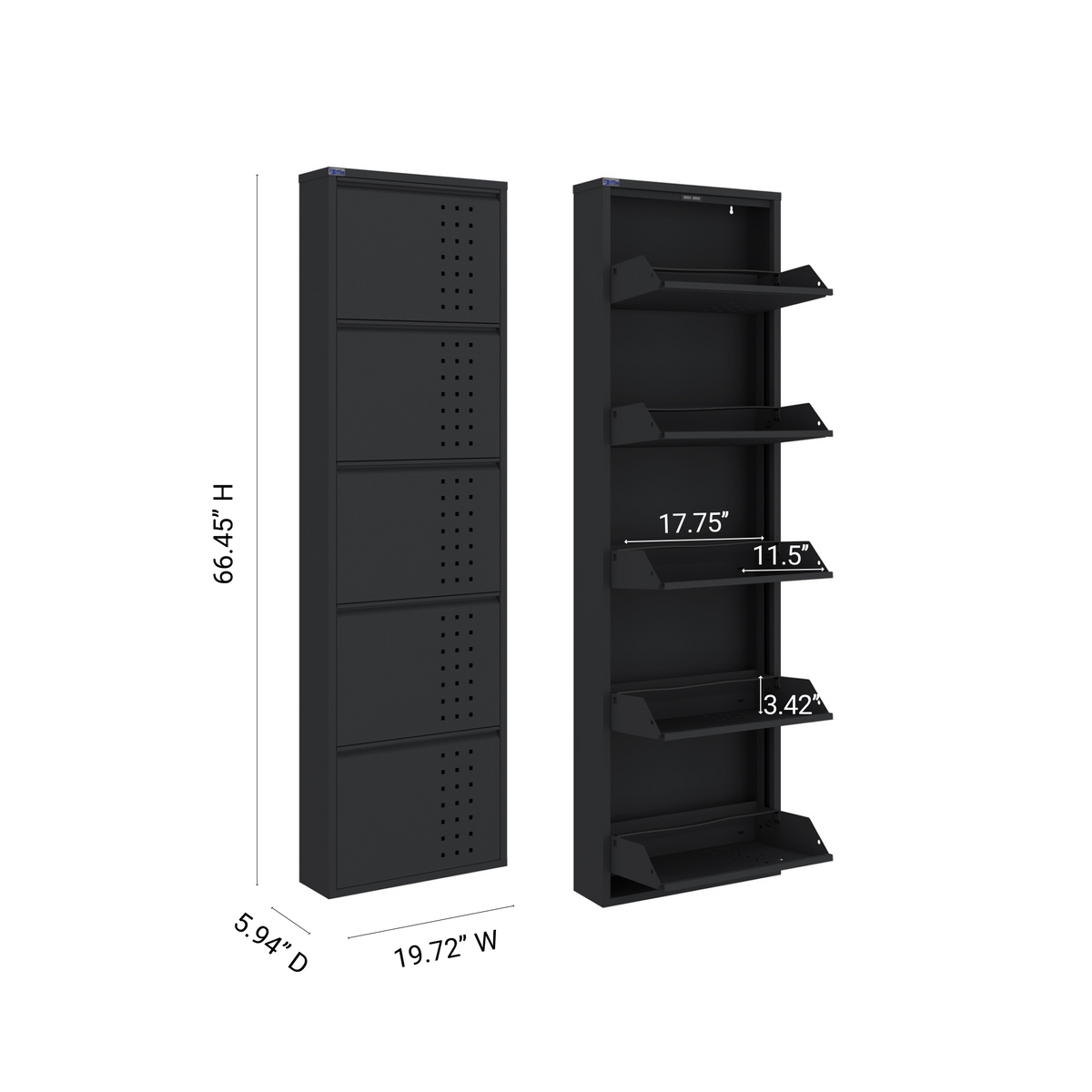 5 Door Metal Shoe Cabinet With Front Ventilation - AYK