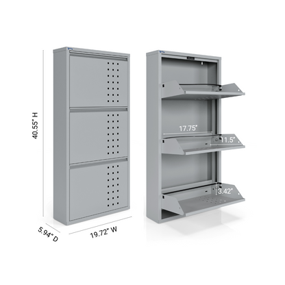 3 Door Metal Shoe Cabinet With Front Ventilation - AYK