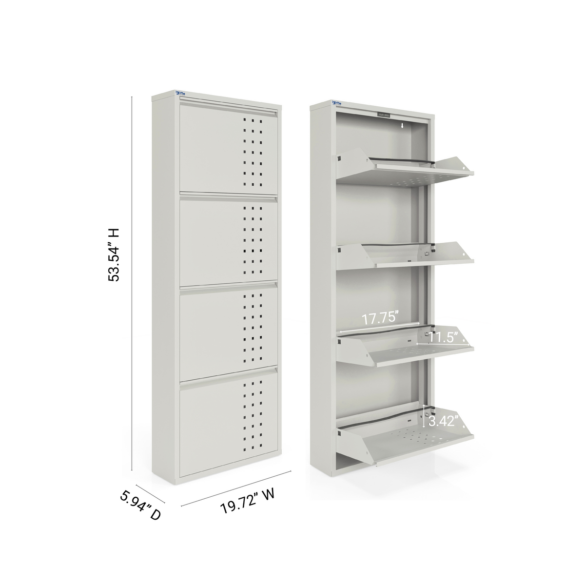4 Door Metal Shoe Cabinet With Front Ventilation - AYK
