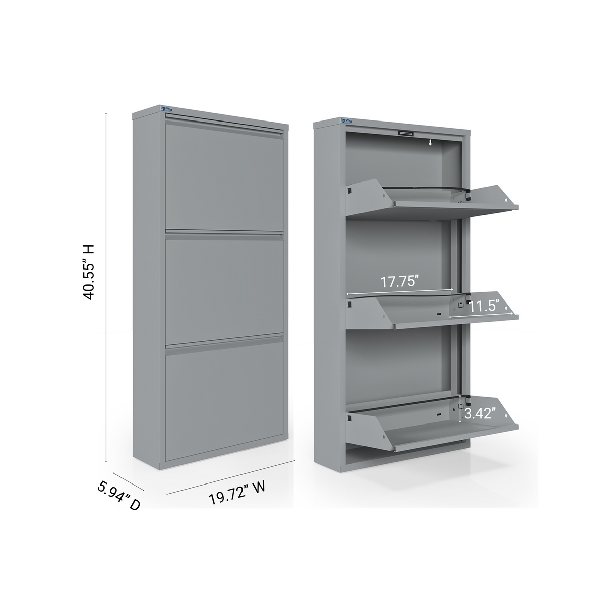 3 Door Metal Shoe Cabinet - AYK